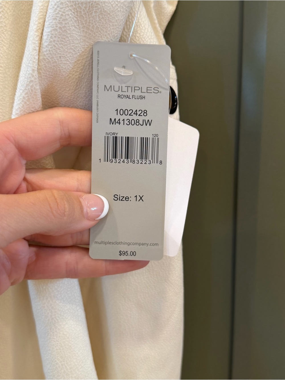 Multiples Cream Open-Front Eyelet Blazer - Picture 3 of 9